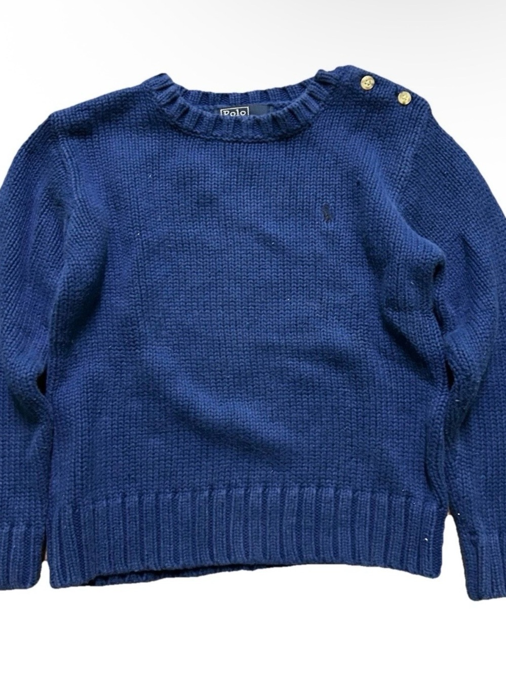 Youth Polo Ralph Lauren Blue Crewneck Knit Sweater Size 6